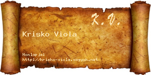 Krisko Viola névjegykártya